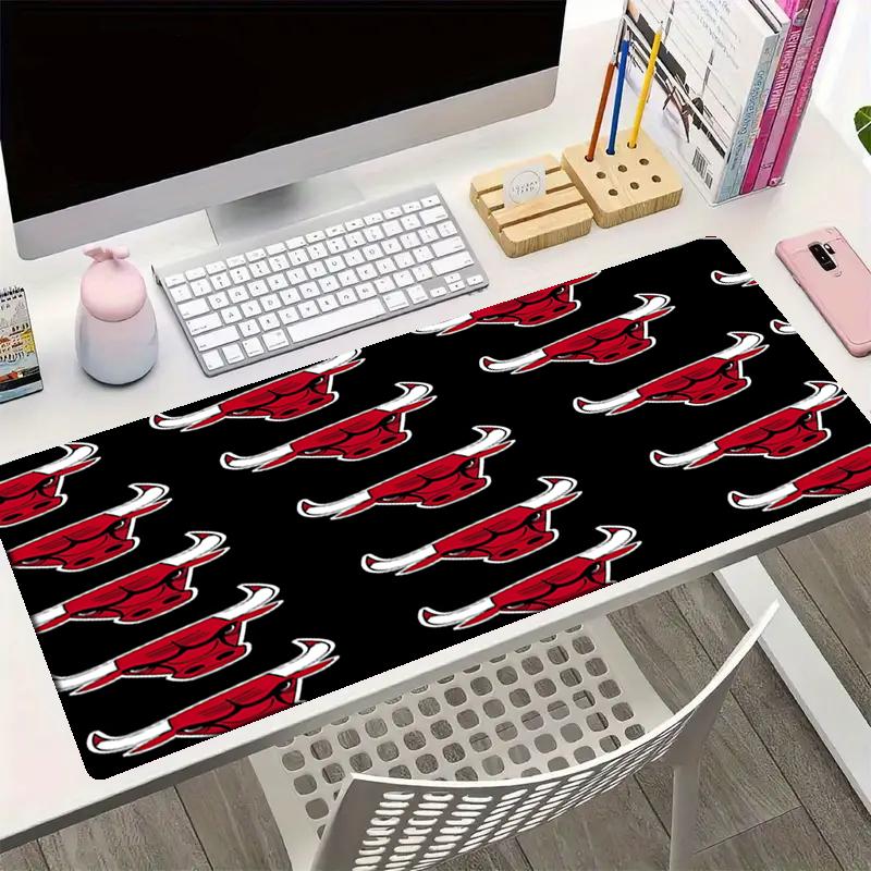 Chicago Bulls Theme Mouse Pad, Non Slip Rubber Base, Multifunctional Office & Home Decor, Perfect for Workspace Personalization.