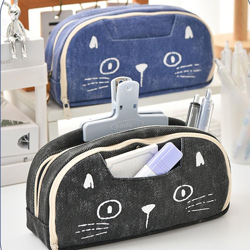 

Двухслойный пенал Cat Канцелярская сумка Минималистский пенал Подарочный