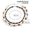 Salircon 2Pcs/Set Retro Gothic Scallop Wood Beaded Chain Necklace Men Hip Hop Fashion Versatile Handmade Choker Necklace Jewelry