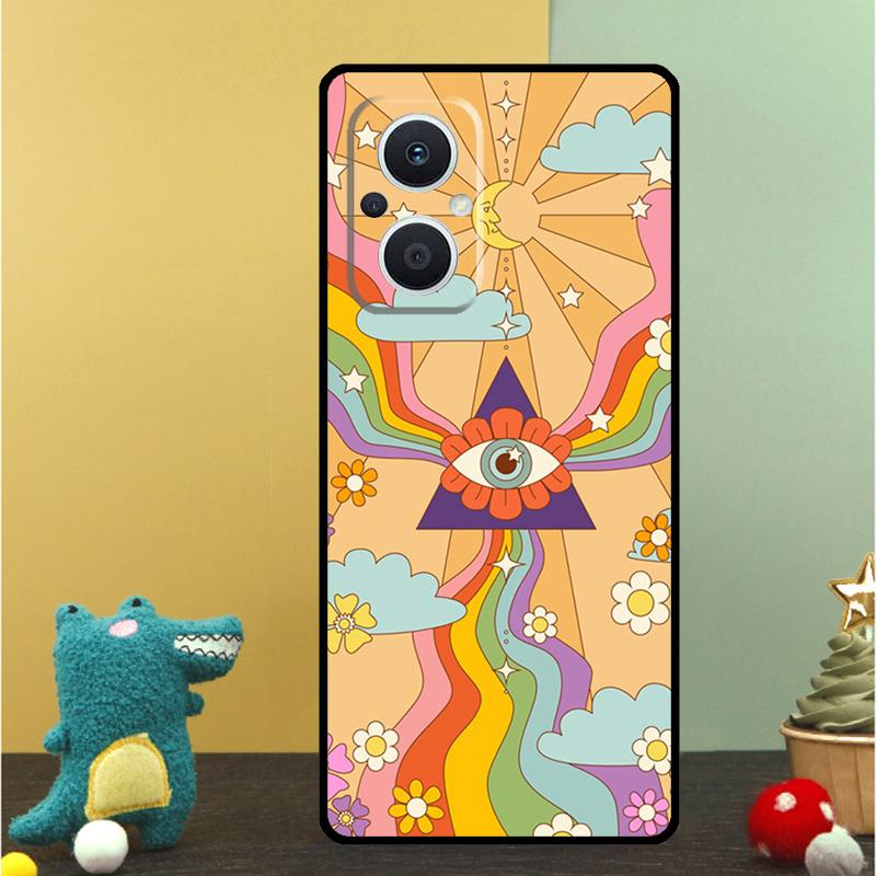 retro Groovy hippie boho rainbow Case For OPPO Reno 15F 14F 11 12 13 F 14 10 15 Pro 7 8 Lite OPPO Find X5 X6 X8 X9 Pro Cover
