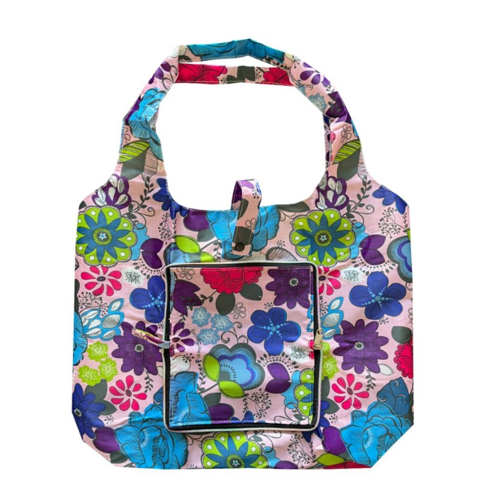 Fashion Various Prints Folding Shopping Bags Nylon Large Capacity Portable Handbag Reusable Travel Essential Shoulder Bags