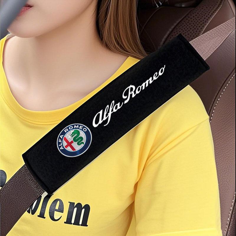 Car Seat Belt Shoulder Pad Comfort Safety Belt Protective Cover For Alfa Romeo Giulietta 159 Mito Giulia Stelvio 147 Accessories
