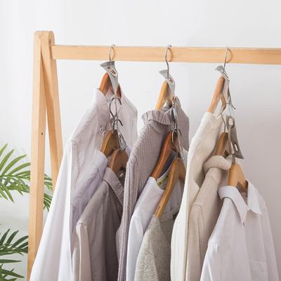 2 pezzi connettori per grucce per vestiti fori multipli anello di metallo perforato senza piegatura multifunzionale salvaspazio resistente cappotti e camicie cinghie di estensione