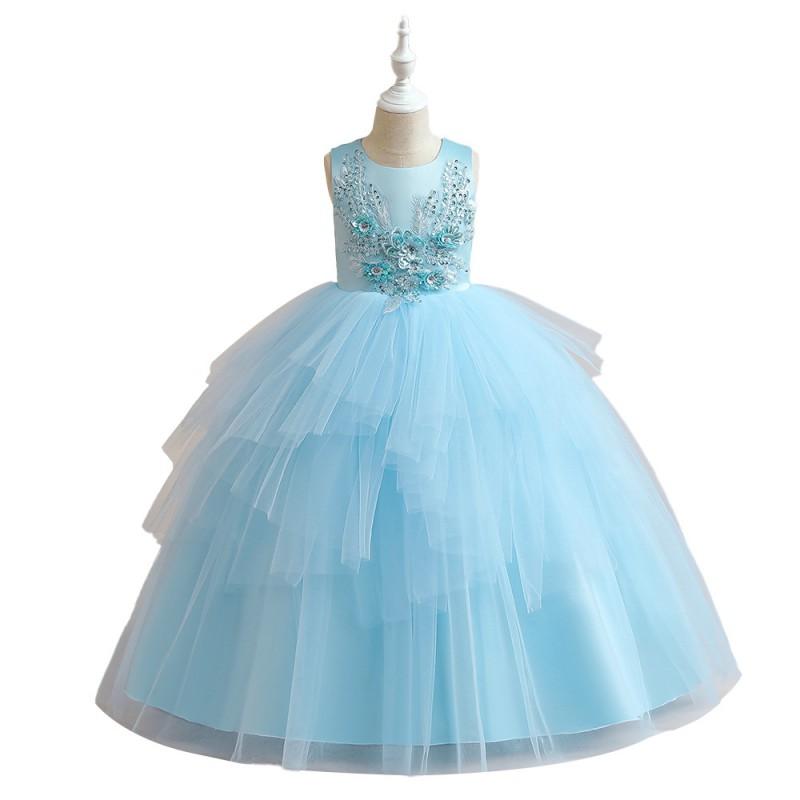 Girls Princess Party Dress Kids Formal Gown Pageant Wedding Performance