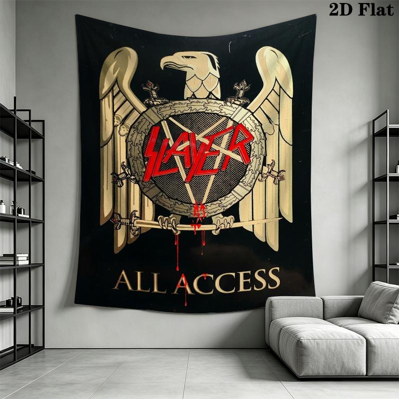 Slayer Wall Tapestry Aesthetic Wall Hanging Printed Fabric Blanket Decorative Tapestries for Bedroom Living Room Home Decor