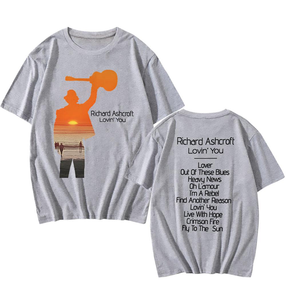 

RICHARD ASHCROFT LOVIN YOU FRAME TEE Бавовняна Чоловіча Футболка з Коротким Рукавом Круглий Виріз Хіп-Хоп Унісекс Вуличний Одяг Футболки з Графічним Принтом M