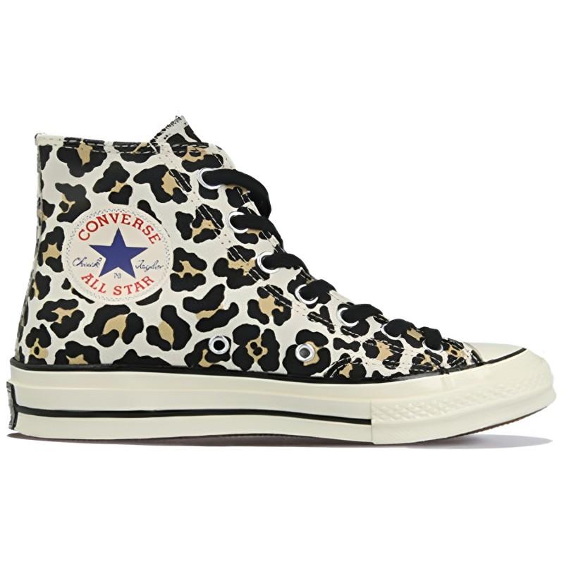 Converse Chuck Taylor All Star 1970s Comfortable and versatile high-top canvas shoes unisex leopard print