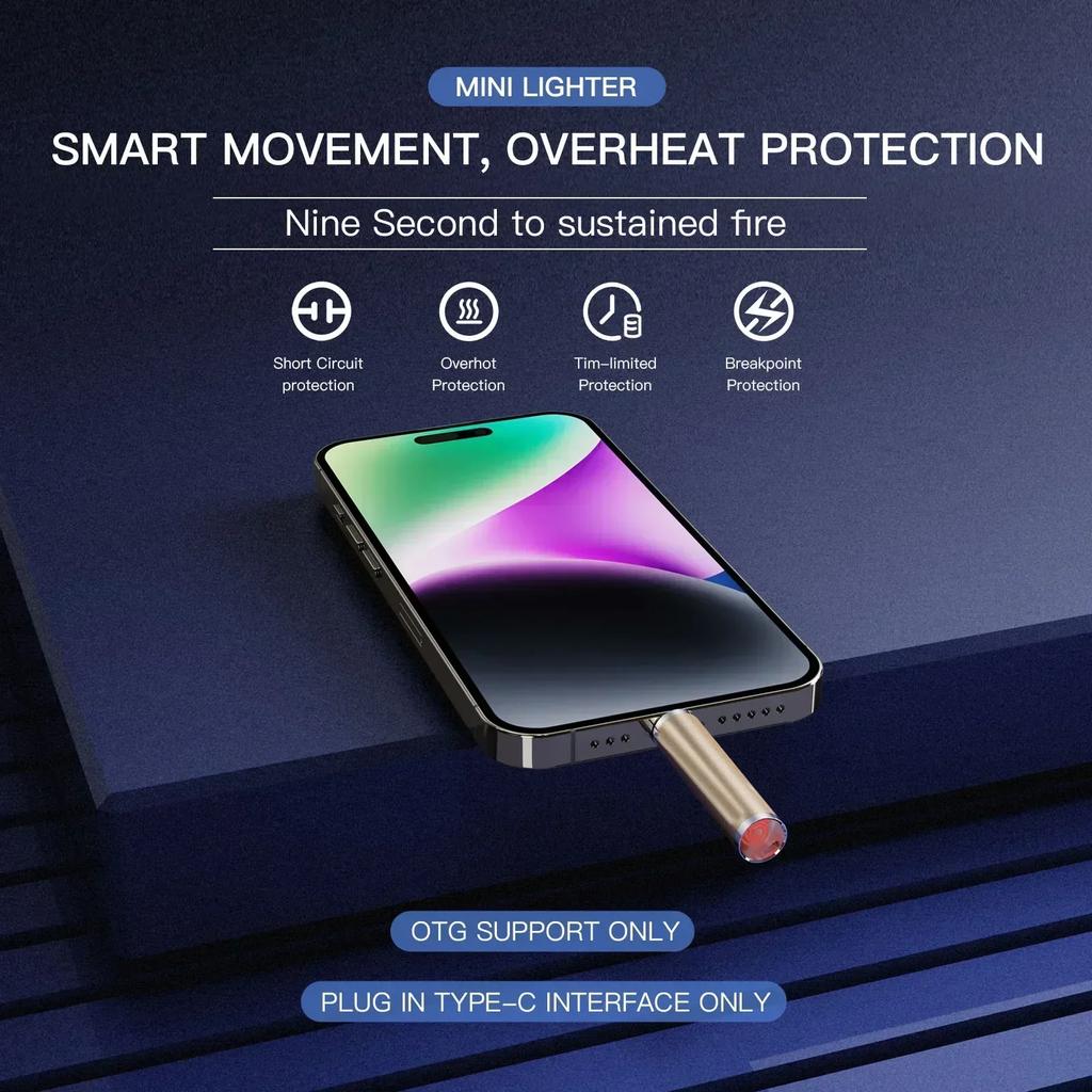 NEW Mini Cigarette Lighter TYPE-C Interface Tungsten Wire Blowing Cigarette Lighter Without Battery Can Be Carried On the Plane