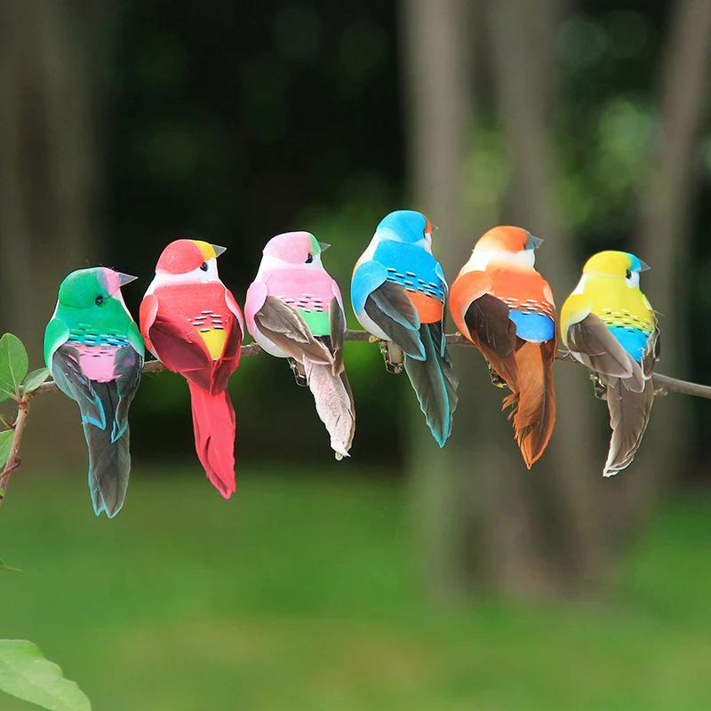 1pcs Cute Artificial Birds Fake Foam Animal Simulation Feather Birds Models Tit DIY Craft Home Garden Ornament Decoration