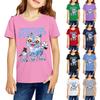 Fashionable Round Neck Short Sleeve Work Clothes Printed Tops For KID Summer Tops