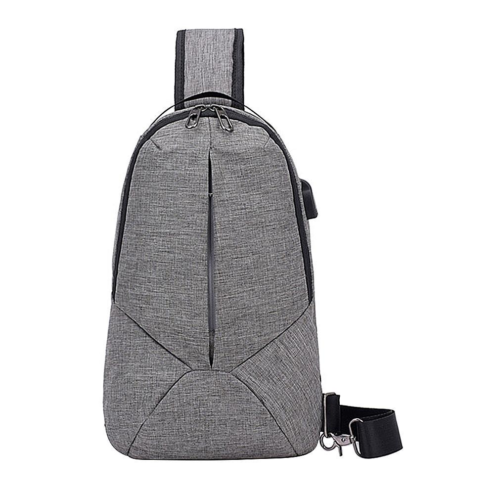 Mens Canvas Shoulder Bags USB Theftproof Travel Crossbody Casual Chest Bag Packs