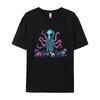 Alien Dog Walker TShirt Cotton Tops Shirt Printed T Shirts Mens SciFi Alien Tshirt Crazy New Arrival