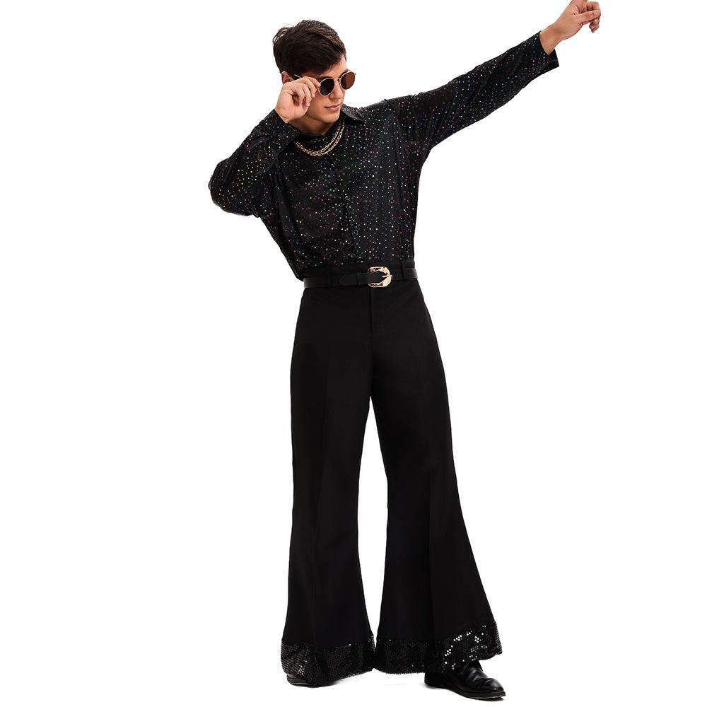 Horký výprodej Pánské vintage disco oblečení ze 70. let Hippie Oblek na maturitní ples a jevištní show