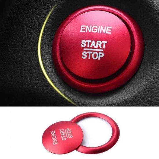 Fit For Benz GLC X253 2016- Aluminum Red Engine Start Stop Button Cover Ring