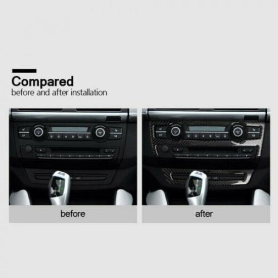 Real Carbon Fiber Air Condition Panel Cover Trim For BMW X5 X6 E70 E71 2008-2013