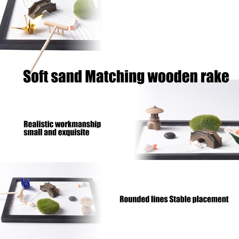Японський сад Дзен для столу Дерев'яний пісочний сад Декорації Дзен Медитації Подарунок Сенсорний терапевтичний інструмент Усвідомленість Емоційний