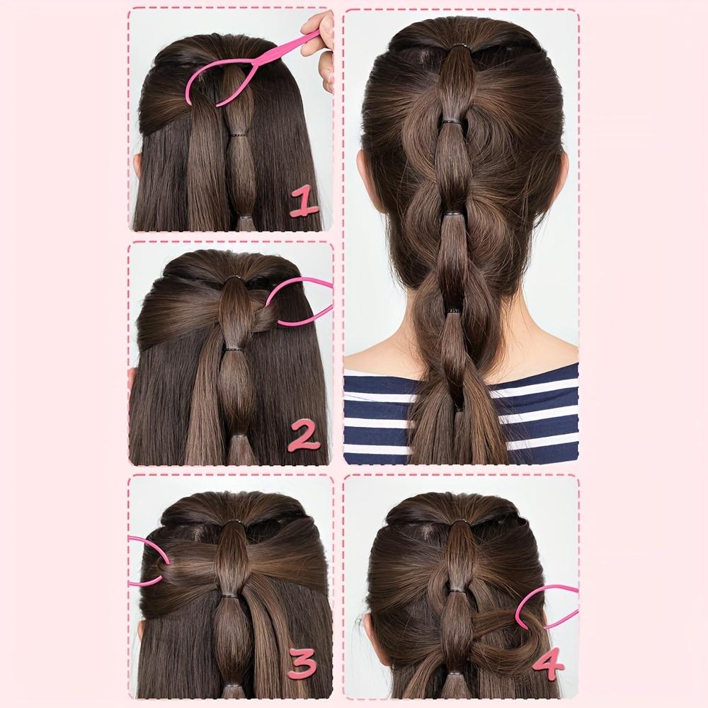 8 Pcs Hair Styling Brush and Comb Set with 4 Topsy Tail Tools, Bristle Teasing Brush, Edge Brush, 2 Metal Pin Rat Tail Combs