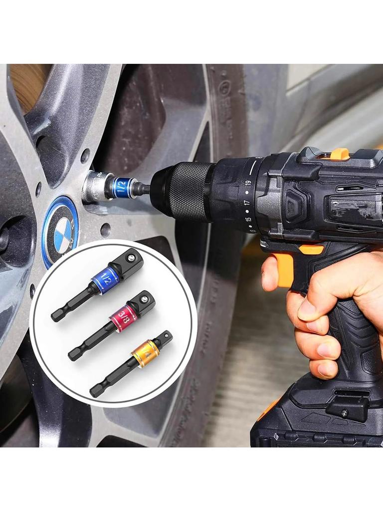 Socket Impact Electric Extension Adapter Extension Converter Electric Drill Hexagonal To High-speed Nut Male Square Wrench