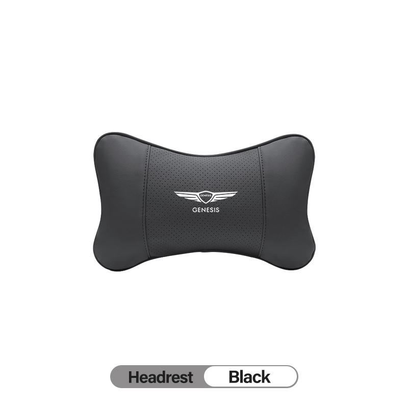 High-quality Leather Car Seat Headrest Memory Foam Comfort Pillow Auto Interior For Hyundai NLINE Genesis I30 I20 I10 Venue Getz PP18