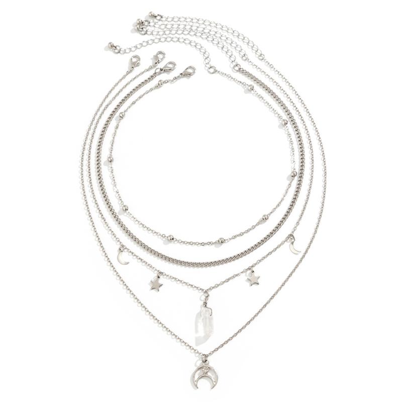 Chic Multi Layer Necklace Featuring High Quality Metal Sequins And Imitation Pearls Ideal For Trendy Occasions