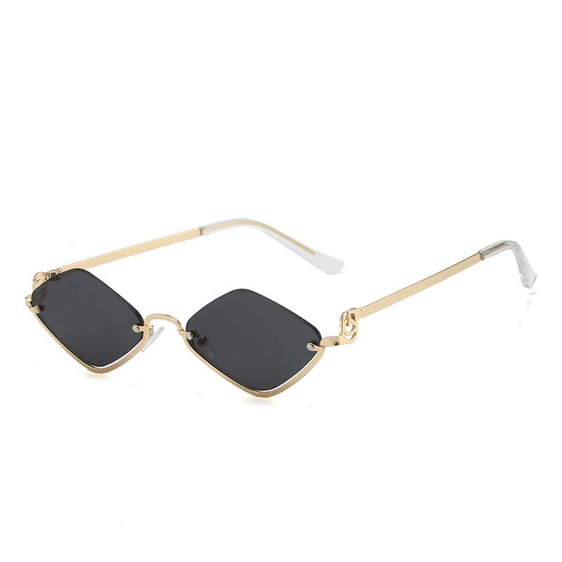 New Half-frame Rhombus Small Frame European and American Style Fashion Sunglasses Internet Celebrity Trend Versatile Street Sunglasses