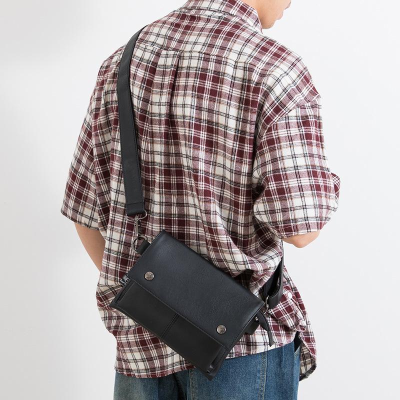 Fashionable Leather Single-shoulder Bag Lightweight Men's Small Shoulder Bag Casual Mobile Phone Bag Crossbody Bag