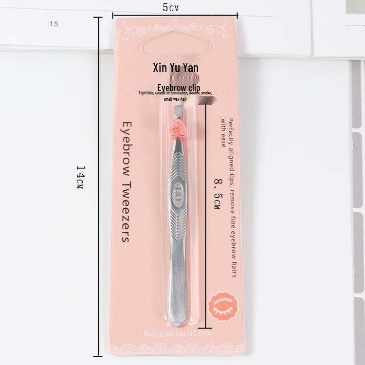 Slanted Tip Stainless Steel Tweezers for Eyebrow Shaping and Plucking, Multifunctional Makeup Tool