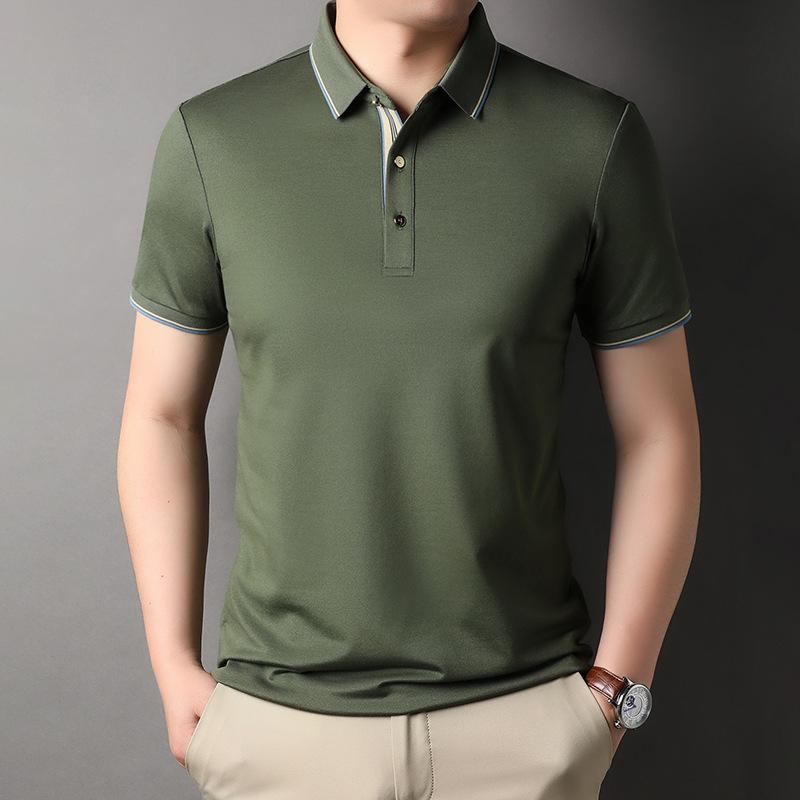 Pánské polo tričko s krátkým rukávem, business casual s límečkem, tričko pro mladé a muže středního věku, letní top