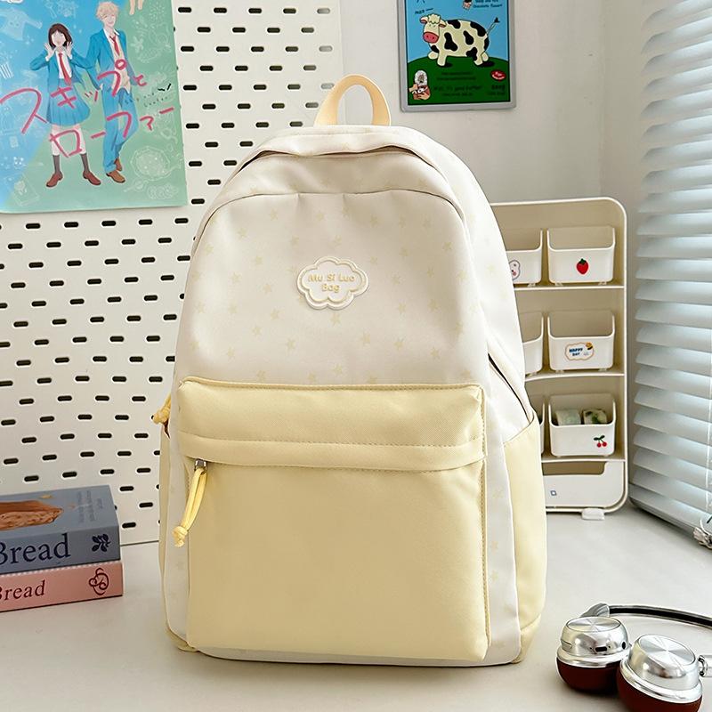 Schoolbag New Japanese Ins High Value Fresh Sweet Cute Star Backpack Junior High School Students Lightweight Travel Backpack