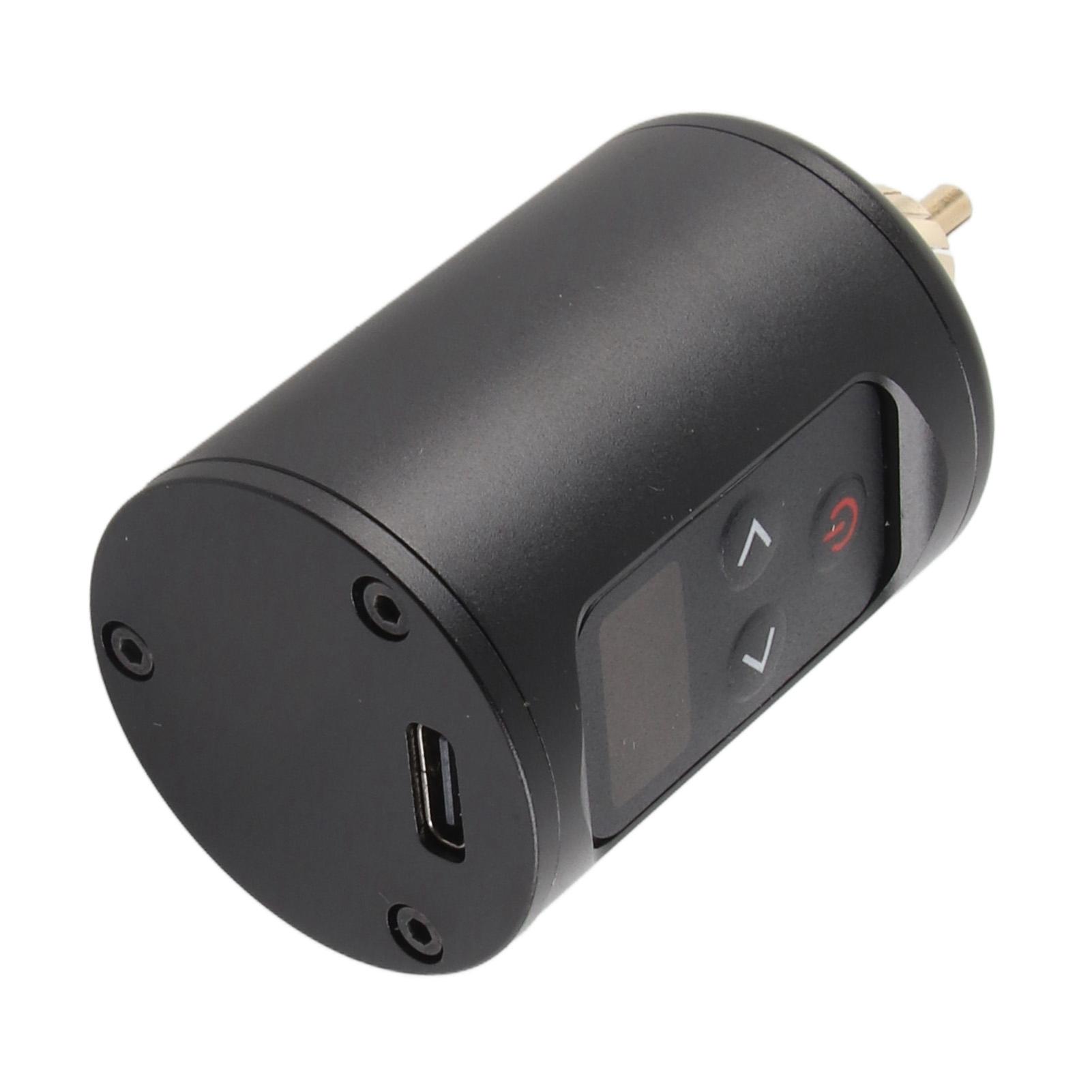 

Беспроводной блок питания для тату Двойные режимы Интерфейс RCA ЖК-дисплей Перезаряжаемая через USB Тату-машинка чёрный