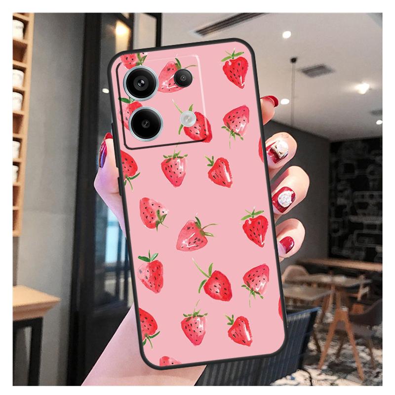 Cute Strawberry Case For Xiaomi Redmi Note 13 Pro 12 11 9 10 12S 11S 10S 9S Redmi 13 12 10C 12C 13C Cover