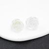 6 Colours Luminous Resin 3D Permeating Ice Crystal Rose Camellia Flower Stud Earring for Women Zircon Girl Gift