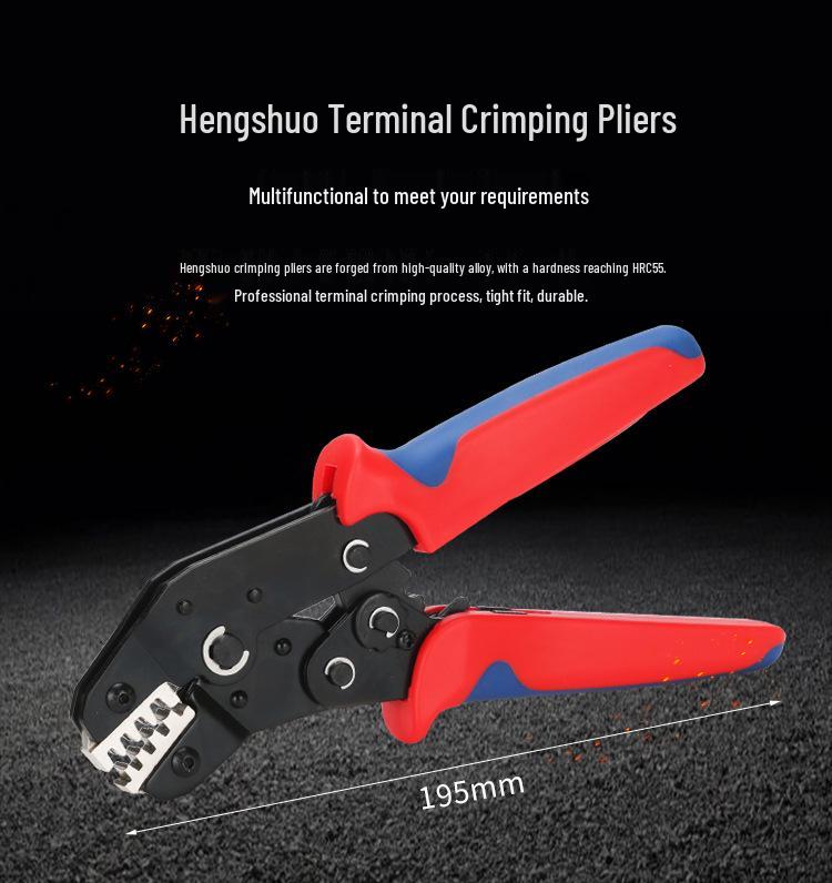 Hengshuo SN58B Terminal Crimper Set - Ratchet Crimp Tool for Bare Terminals