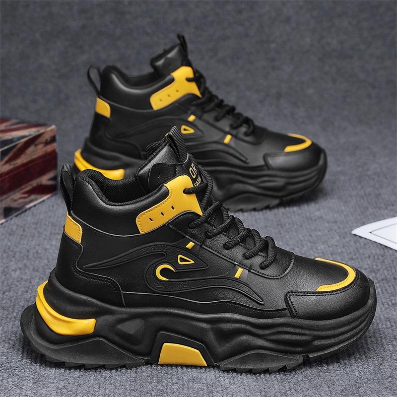 

Мужская обувь осень и зима 2025 новый тренд универсальная молодежная спортивно-повседневная толстоподошвенная увеличивающая рост маленькие белые кроссовки папы 45