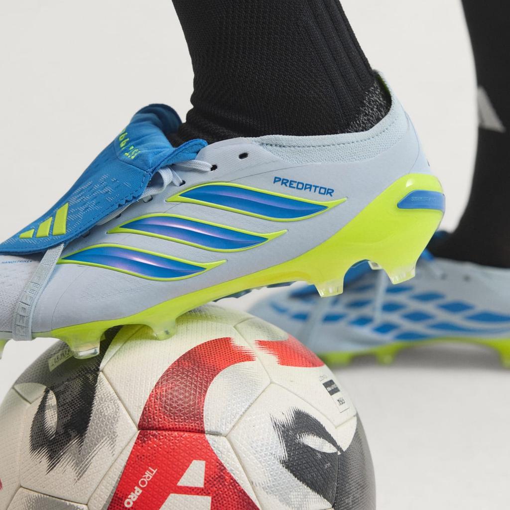 adidas PREDATOR ELITE Fold-Over Tongue Firm Ground Football Boots JS0378 Unisex Performance Sports Shoes Crystal Sky / Ray Blue / Team Solar Yellow 2