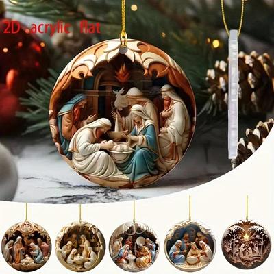 2D Acrylic Flat Christmas Decoration Prayer Ornaments