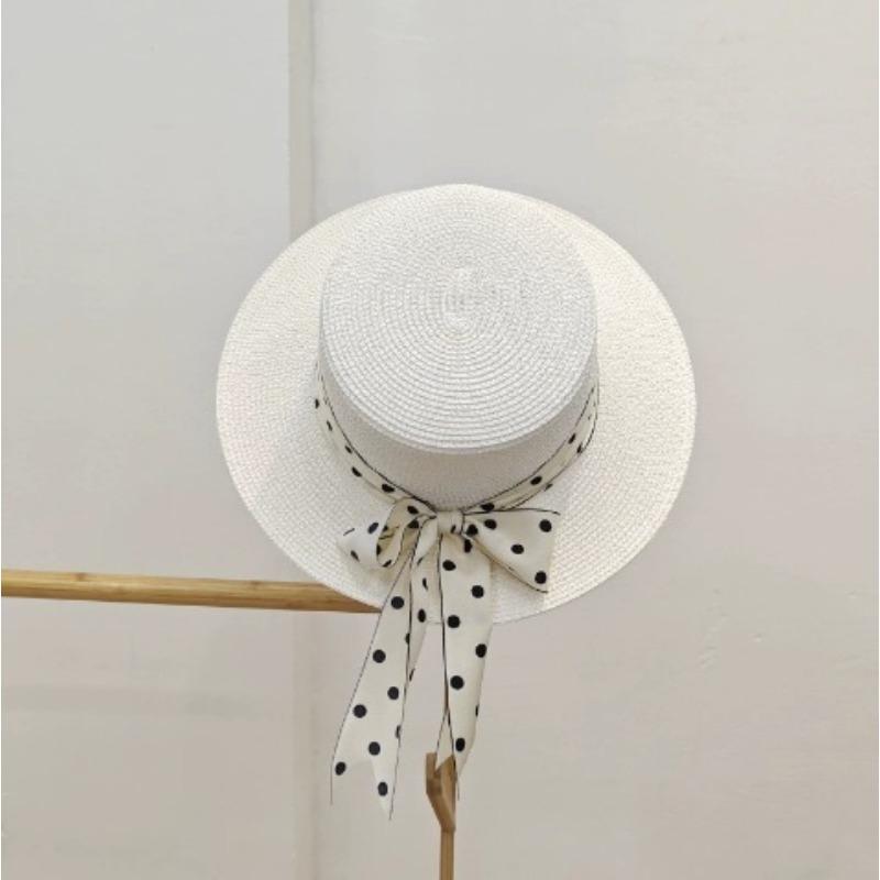 Big Brim Sun Hat Seaside Beach Idyllic Forest Bow Streamer Straw Hat Female Summer Flower Tulip