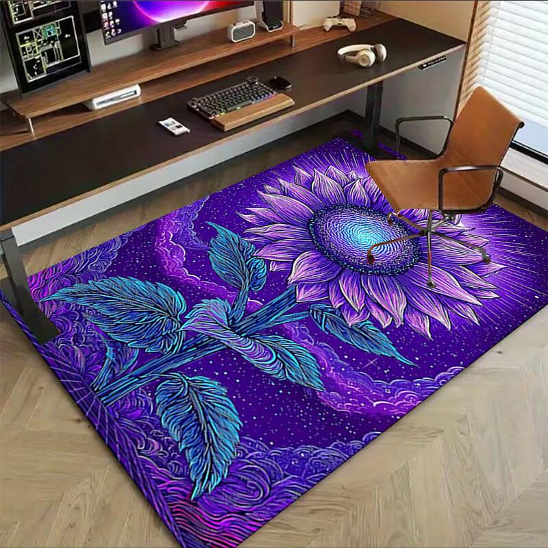 1PC Sunflower Night Extra Large Non Slip Floor carpet, Office, family, Studio   Large Area Rug Indoor Rugs, Bold Statement Piece