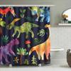 Vibrant Dinosaur Shower Curtain Waterproof Fabric Design For Bathroom Decorations 71X72 Inches