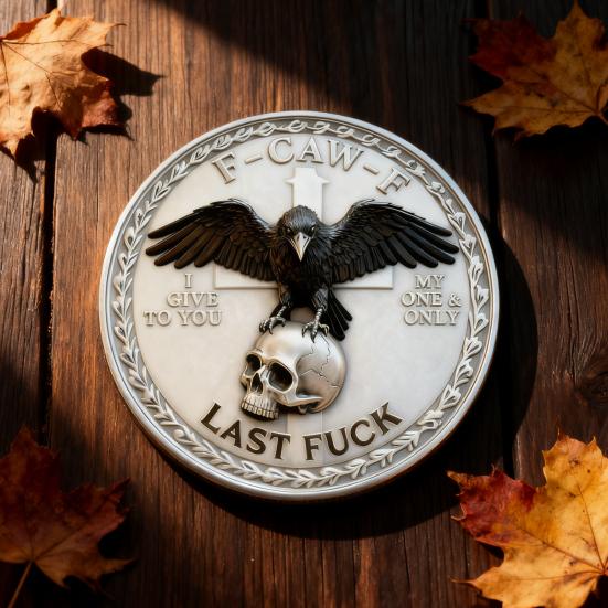 1/2/3Pcs Raven Skull Souvenir Coin Double-Sided Attitude Crow Challenge Coin Token of Freedom Humor