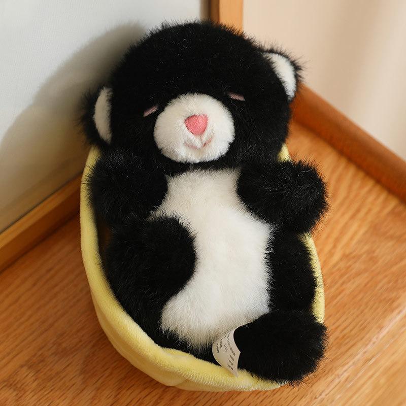 

Cute cat doll puppy rabbit shiba dog doll animal sleeping basket plush toy soothes children playing house 18cm