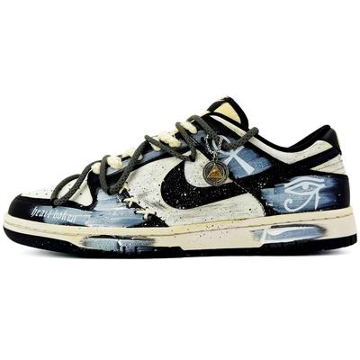 Dunk Suixin, Tajemniczy Faraon Poduszka Pokrywająca Niskie Buty Skateboardowe Unisex Czarny Biały HF5441-100(Drużyna45- )