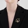 Chinese style cute national treasure panda brooch high-end female design sense circle bamboo pin brooch clothes decoration