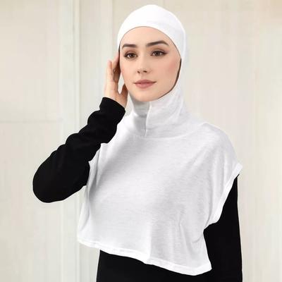 Lightweight Ramadan Hijab Scarf with Fake Collar Modest Head Cover for Women Snug Fit Outdoor Hijab for Daily Wear & Travel