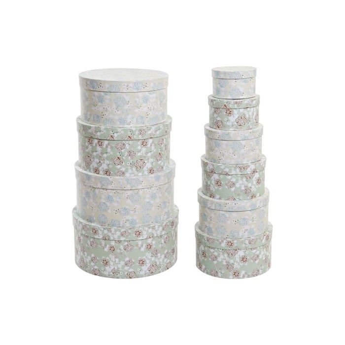 Set de boites - DKD Home Decor - S3038818 - Carton - Empilables - Beige et Vert