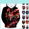Żywa bluza z kapturem z nadrukiem 3D Demon Slayer Kimetsu No Yaiba do noszenia na co dzień