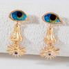 1 Pair Long Tassel Dangle Earrings  Shiny Diamond Demon Eye Earrings Korean Style  Jewelry  Earrings