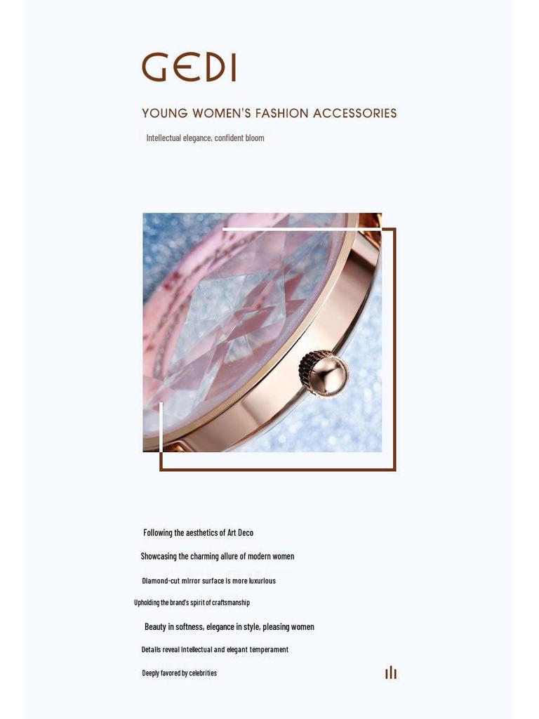 GEDI Women's Fashion Casual Steel Band Quartz Watch - Simple Luxury, Versatile Design