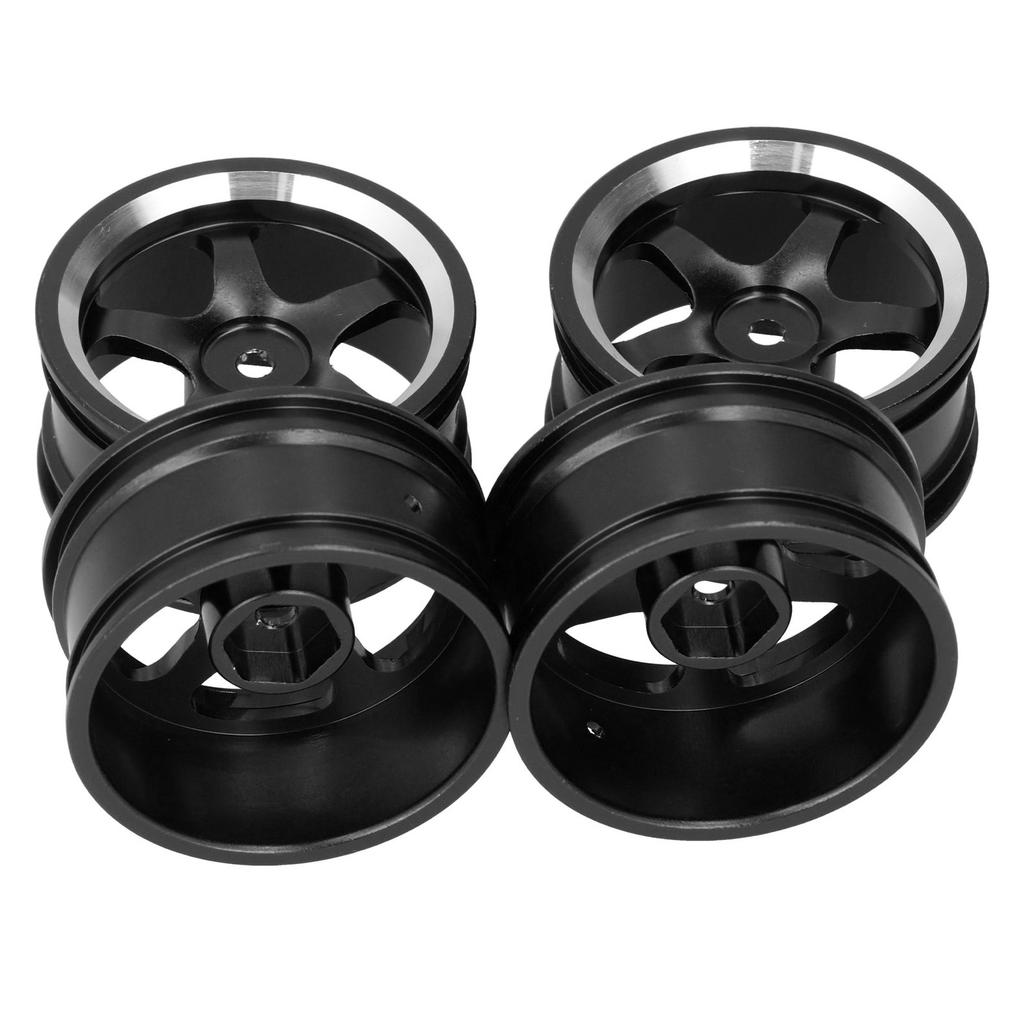 4pcs RC Aluminium Alloy Wheel Rim Hubs for MN86 1 12 RC Crawler Upgrade AccessoriesBlack