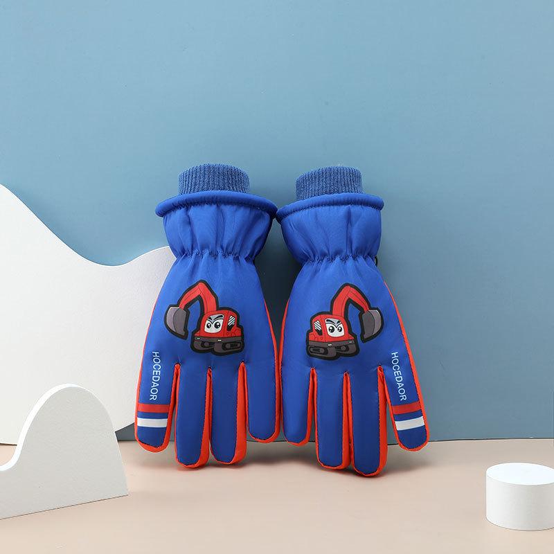 Children's Warm Gloves for Winter Plus Velvet Thickened Ski Gloves for Students Cycling Waterproof and Cold Resistant Gloves for Boys and Girls